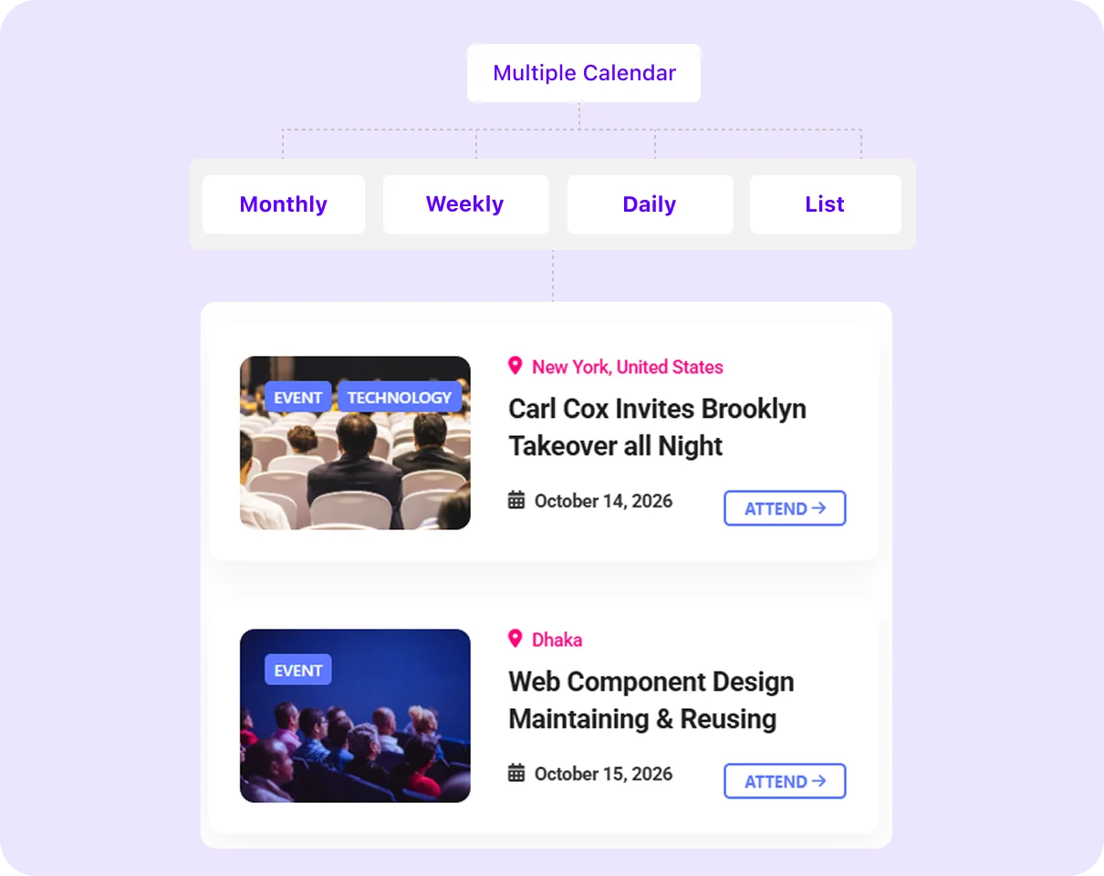 Multiple Calendar Views