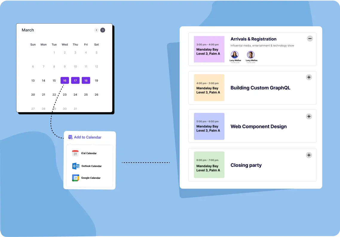 Interactive Event Calendar & Agenda