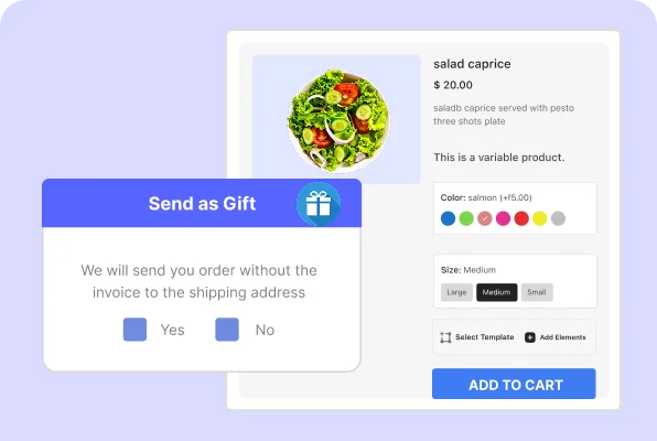 Gift wrap upsell